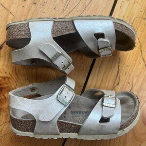Birkenstock Rio Kids Sandals Gold Size 28